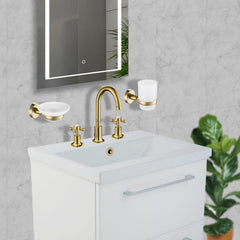 Traditional brass bathroom basin mixer tap