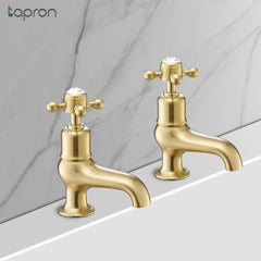 Gold crosshead pillar bath tap