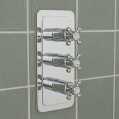 Crosshead Three Outlet Concealed Thermostatic Shower Valve - Chrome