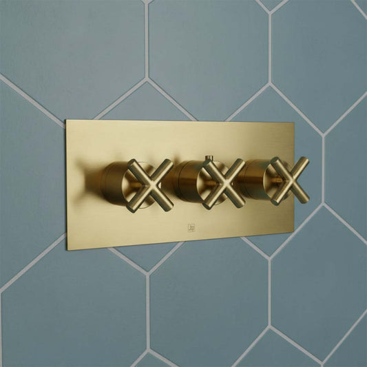 Crossheads 2 outlet Concealed thermostatic shower mixer valve in Ireland 1200