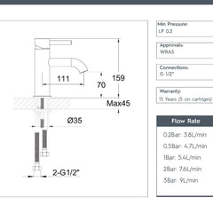 Single Lever Basin Mixer - Chrome