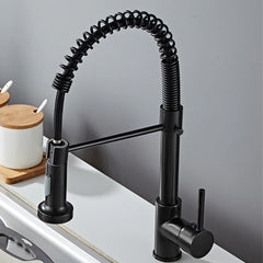 Spring black kitchen tap