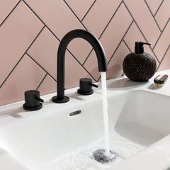 VOS black 3 Hole basin tap-Tapron