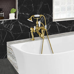Deck-mounted traditional bath shower mixer with kit