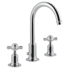 Deck Mounted 3-Hole Traditional Basin Tap Pinch Handles - Chrome