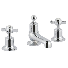 Deck Mounted Traditional Basin Mixer Pinch Handles - Chrome in Ireland