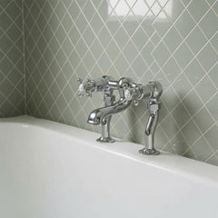 Deck mounted bath filler tap with crosshead handles- Ireland 