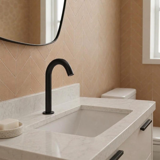 Deck mounted black sensor tap in Ireland 1200