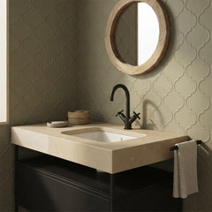 Deck mounted tweo lever basin tap - black 