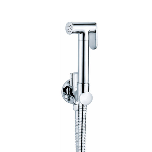 Toilet Douche Spray Kit with Built-in Valve - Chrome Finish