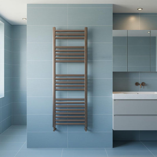 Dual Fuel Brushed Bronze Towel Rail Radiator