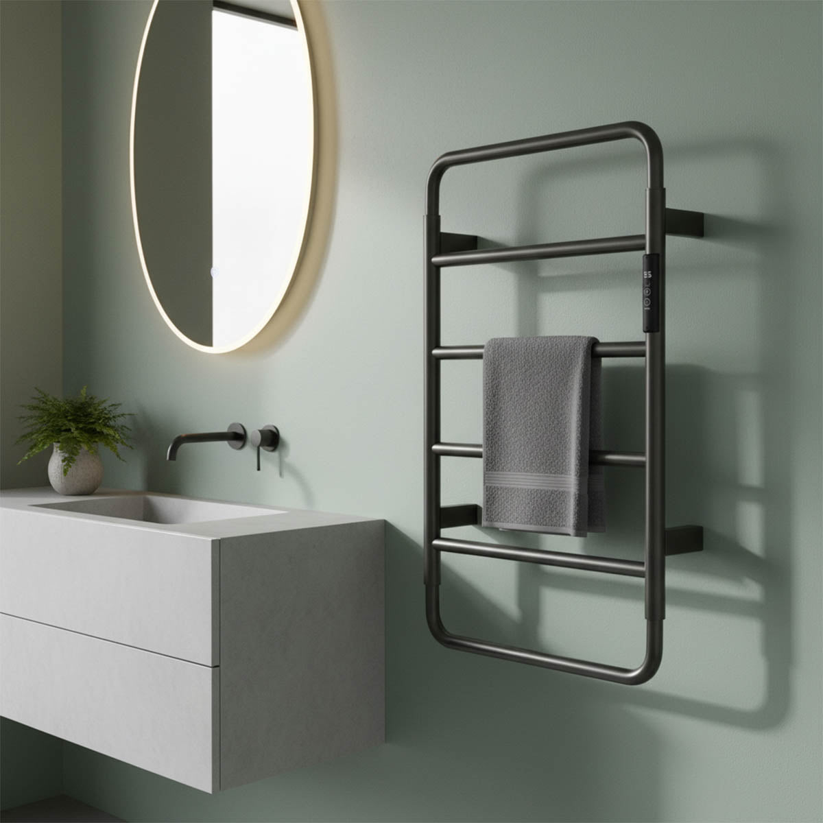 Electric towel radiator black
