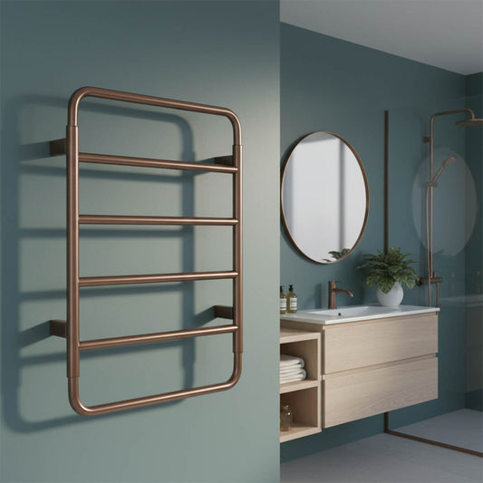 Electric towel radiator brushed bronze