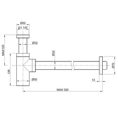 Bottle trap - Technical drawing