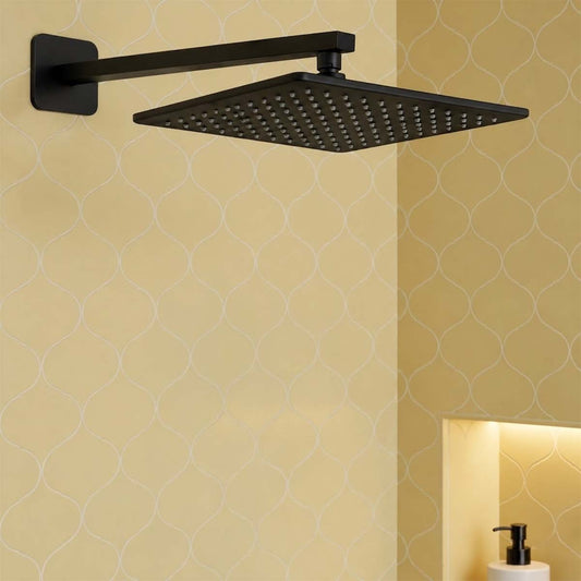 Fixed Shower Head, 250mm - Matt Black 1200