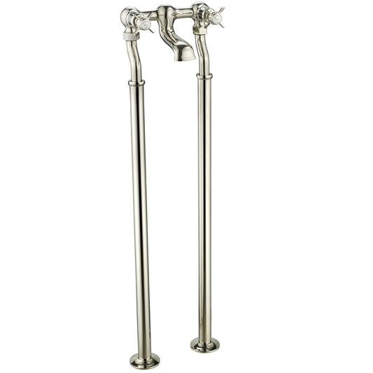 Floorstanding Bath Filler Tap Pinch Handles - Nickel in Ireland 1200