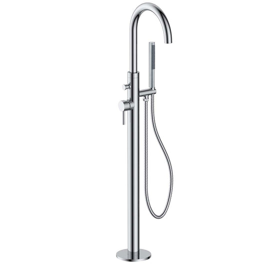 Floorstanding Bath Shower Mixer with Shower Kit - Chrome 1200