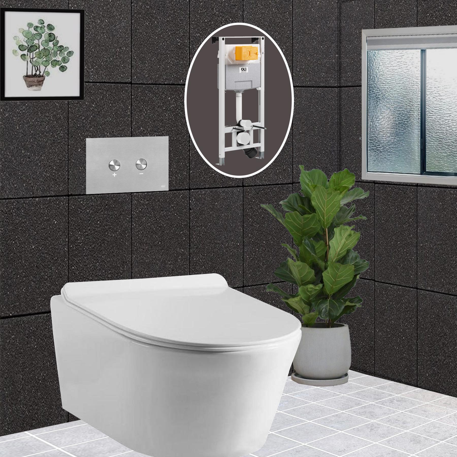 Cysten Commode Concealed Toilet Cistern and Frame | Freestanding Flush System