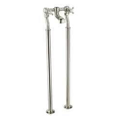 Freestanding Bath Filler Tap with Crosshead Handles - Nickel