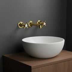 3-Hole Wall-Mounted Crosshead Basin Mixer Tap