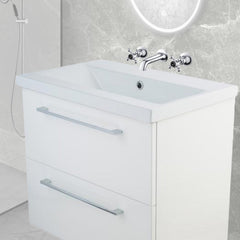 Chrome sink tap with dual crosshead handle