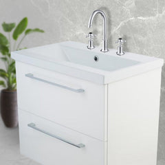 Deck-mounted traditional basin tap