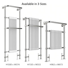 traditional dual fuel towel rail chrome