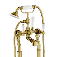 Victorian bath tap with handheld shower