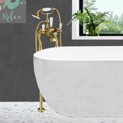 Gold traditional standalone bath tap