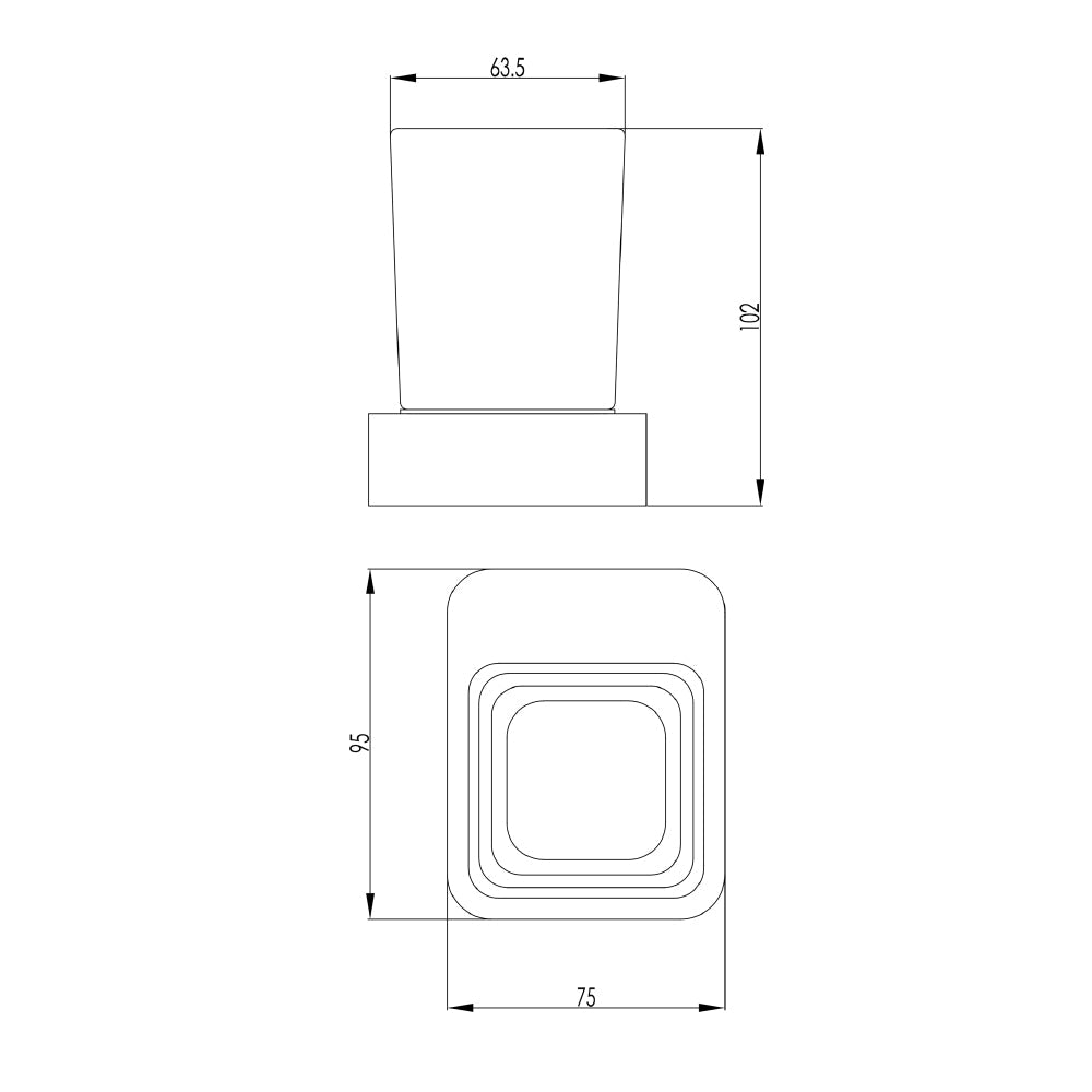 Technical Drawing Gold Tumbler Holder -Tapron