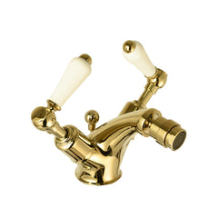 Gold Bidet Mixer Tap Lever Handles with Pop Up Waste
