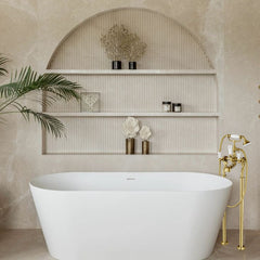 Gold freestanding bath shower mixer kit