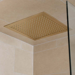 Gold Square 400mm Ceiling Mounted Overhead Shower Head