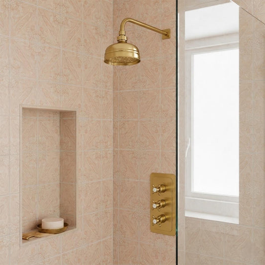 Gold Traditional Bath Shower Head 1200