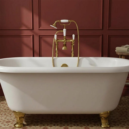 Gold freestanding bath shower mixer kit 1200