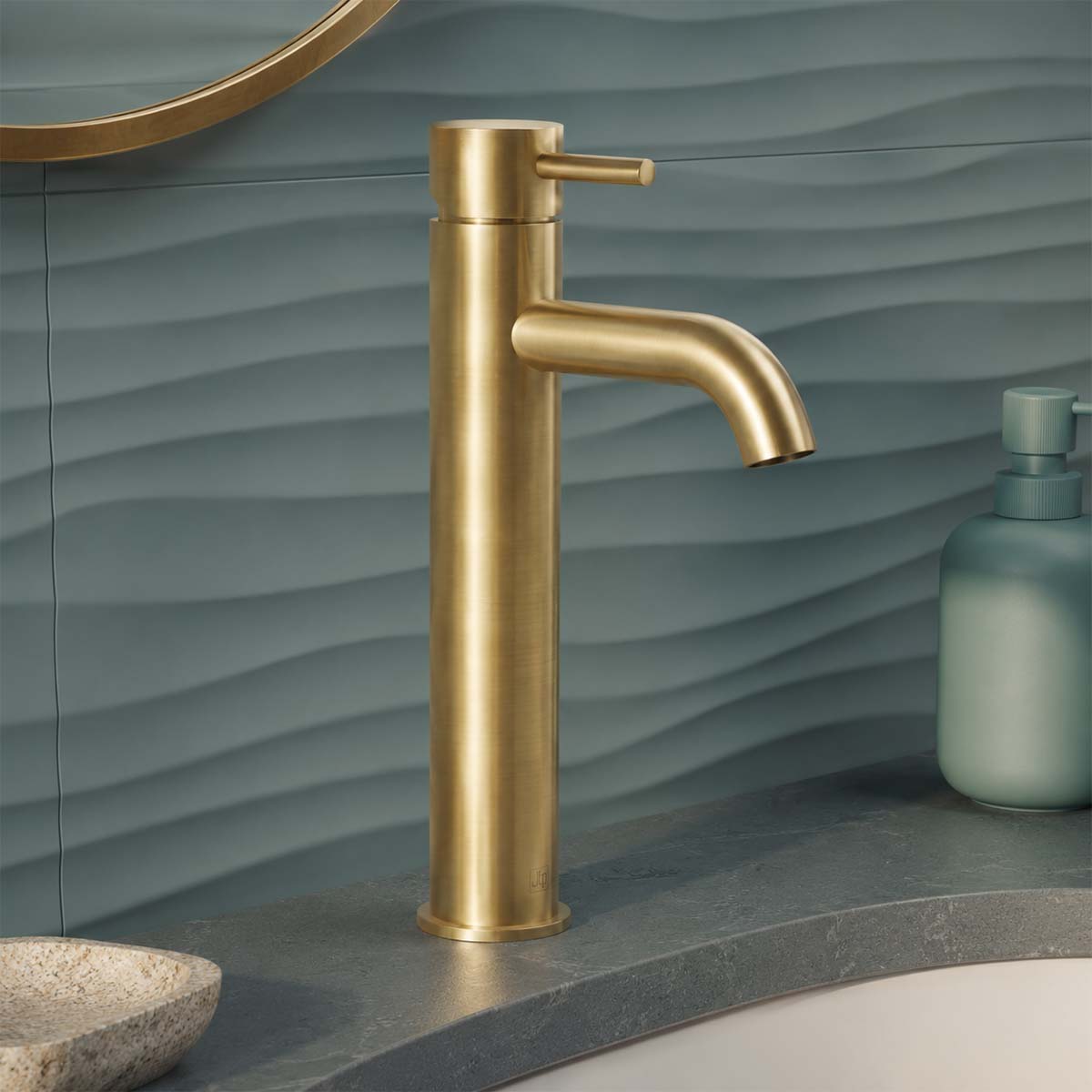 Gold tall basin tap