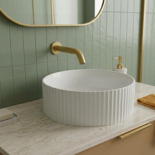 Gold wall-mounted sensor tap 1200