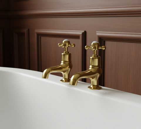 traditional bath filler taps - antique gold