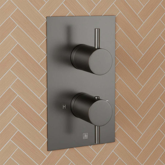 Gunmetal 2 Outlet Concealed Thermostatic Shower Valve with  Handles - Ireland 1200