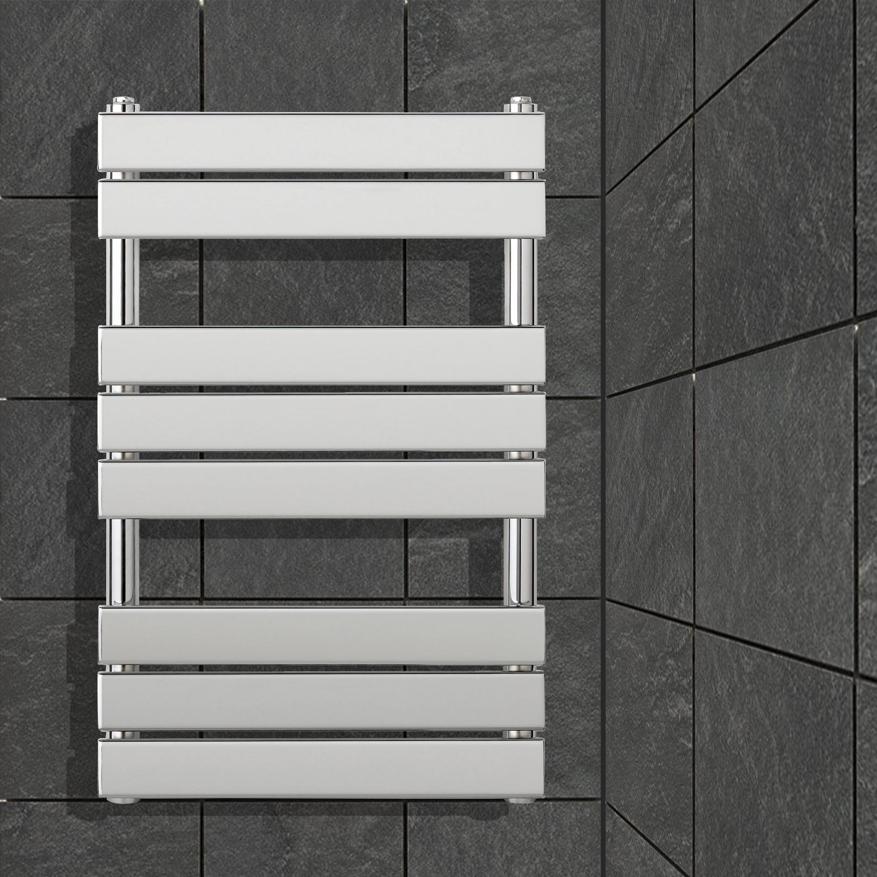 HIX Stainless Steel Heated Towel Rail Radiator - Chrome 800 X 500-994BTU