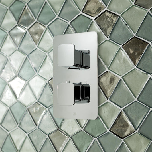 HIX Thermostatic Concealed 2 Outlet Shower Valve - Vertical MP 0.5