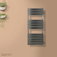 Tall Heated Towel Rail  Brushed Black
