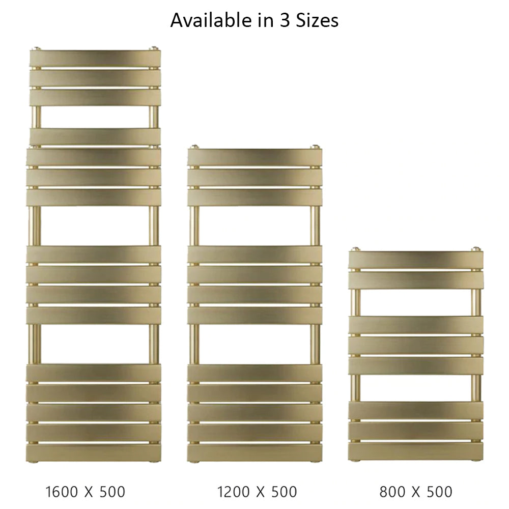 Gold Flat Heated towel Rail