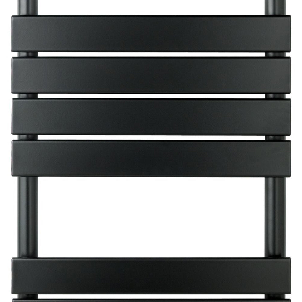 black heated towel rail