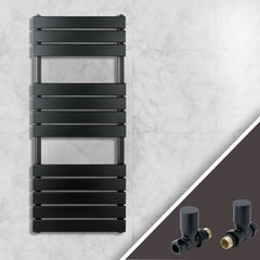 black heated towel rail radiator