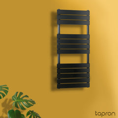 Dual fuel Heated Towel Rail 1200 X 500mm - Matt Black