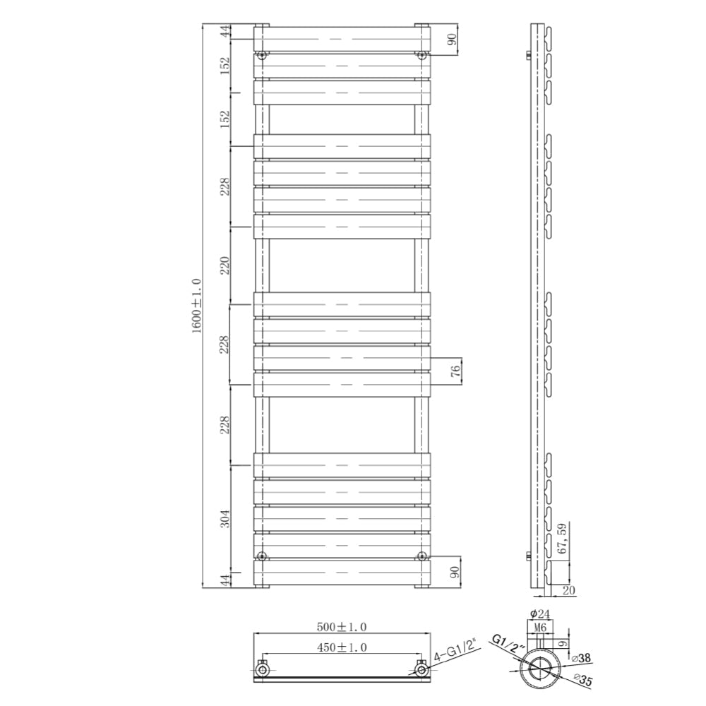 Black Radiator Technical Drowing