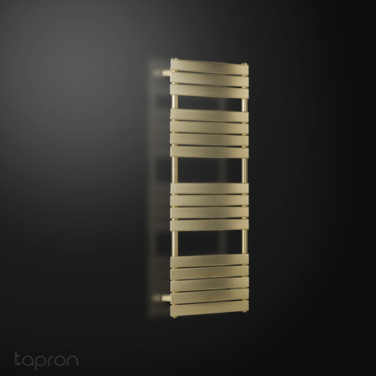 Vertical Gold Towel Radiator 1600 X 500 - Brushed Brass Finish