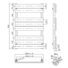 Towel Rail Radiator Technical Drawing