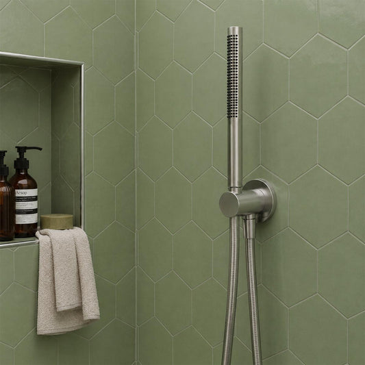 Handset Shower with Hose and Round Water Outlet - Chrome 1200